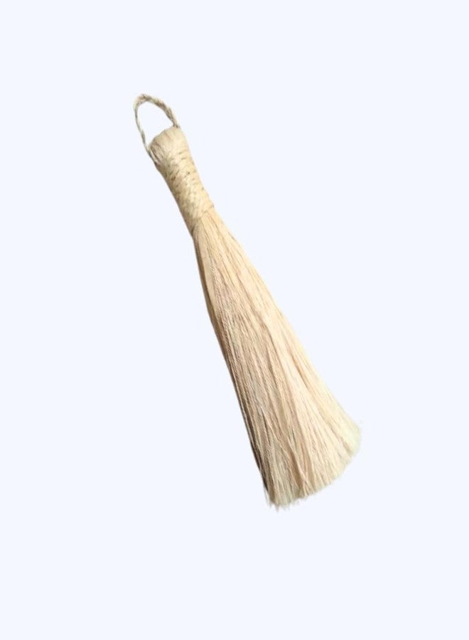 BenignCraft Banana Fiber 10 inch Small Pooja Broom with Handle and Loop for Prayer Room Dusting & Cleaning. - Image 1